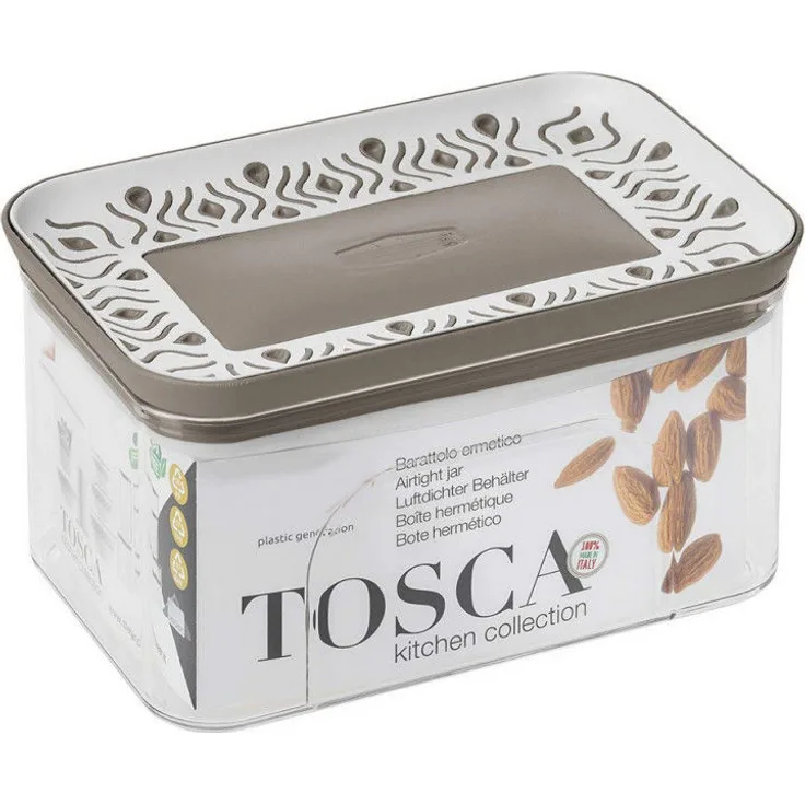 Stefanplast vorratsdose Tosca 700 ml 15,3 cm transparent-taupe