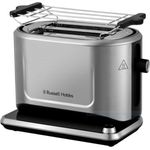 Russell Hobbs 26210-56 Attentiv 2-Schlitz-Toaster, 1640 Watt, Auftaufunktion, Aufwärmfunktion, automatische Brotzentrierung, inkl. Brötchenaufsatz, silber