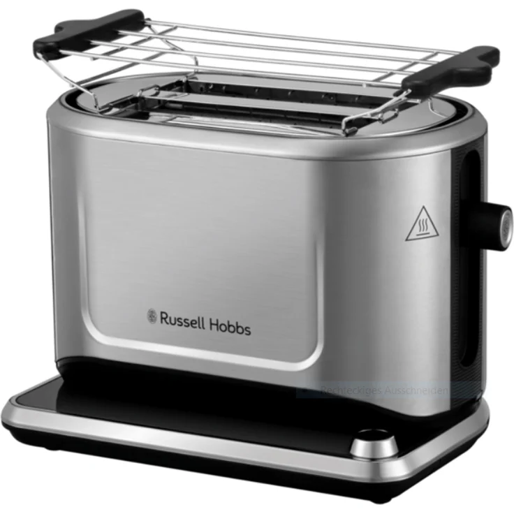 Russell Hobbs 26210-56 Attentiv 2-Schlitz-Toaster, 1640 Watt, Auftaufunktion, Aufwärmfunktion, automatische Brotzentrierung, inkl. Brötchenaufsatz, silber – Bild 1