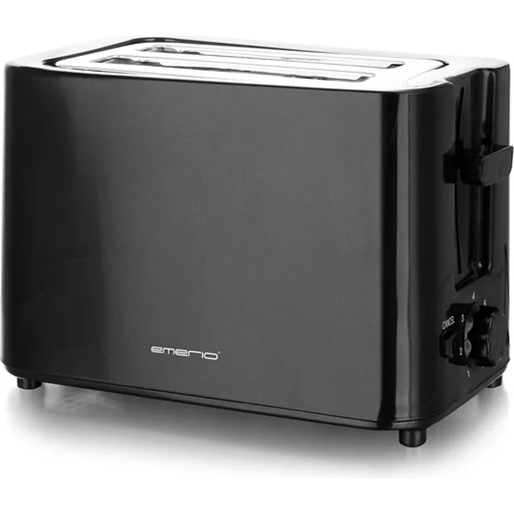 Emerio TO-114308.4 2-Schlitz-Toaster, 700 Watt, Krümelschublade, Stopp-Taste, Kunststoff, schwarz