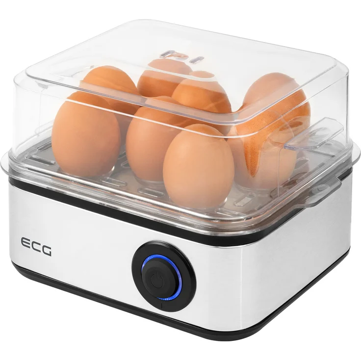 ECG UV 5080 Eierkocher, 500 Watt, Betriebskontrollleuchte, für 8 Eier, 3 verschiedene Härtegrade, Weiß – Bild 1