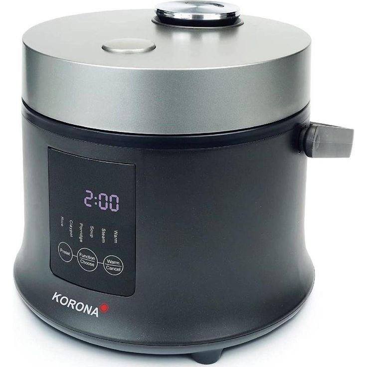 Korona 58011 Reiskocher, 300 Watt, 1,6 Liter, Dampfgarer, Warmhaltefunktion, LED Display, Touch, Buttons, Antihaftbeschichtung, Messbecher, schwarz