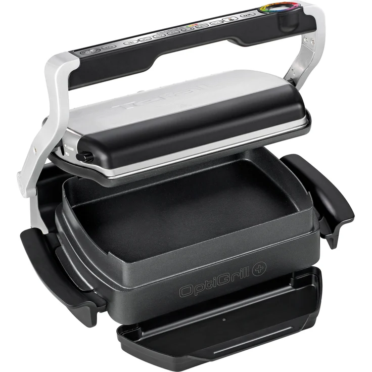 Tefal GC714D OptiGrill+ Kontaktgrill, 2000 Watt, inkl. Snacking & Baking Zubehör, manueller Modus, 4 Temperatureinstellungen, 6 Grillprogramme, Garstufenanzeige, Messung der Dicke des Grillguts, Saftauffangbehälter und abnehmbare Platten spülmaschinenfest, – Bild 3