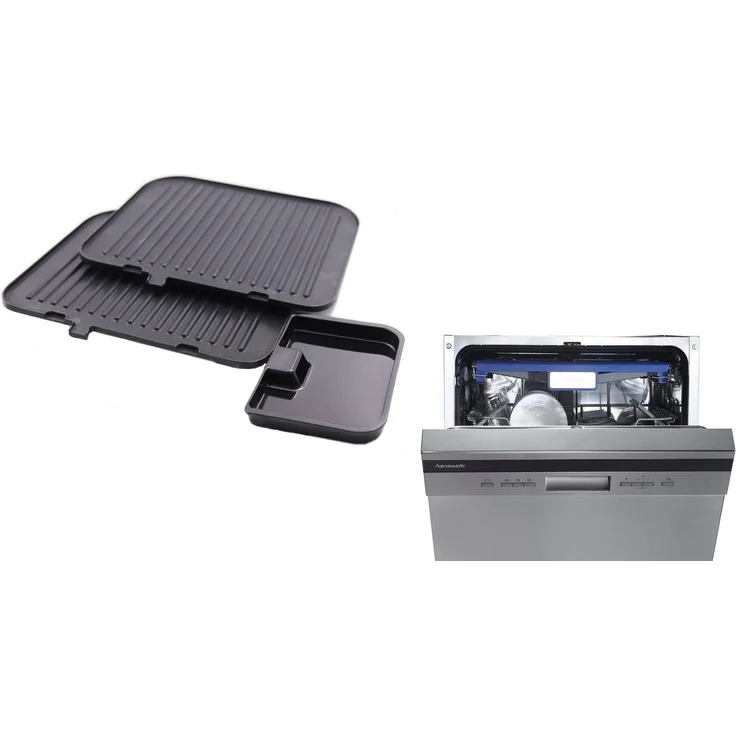 Hanseatic GC5005I-GS 83347967 Kontaktgrill, 2100 W, mit 7 voreingestellten Grillprogrammen und Lichtindikator, Fettauffangschale, Überhitzungsschutz, silber – Bild 6