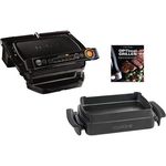 Tefal GC7128 Kontaktgrill, 2000 W, Tefal Optigrill+ GC7128, 2000 W, Intelligenter, Ideale Grillergebnisse von blutig bis durchgebraten, antihaftversiegelte Abnehmbare Aluguss-Platten