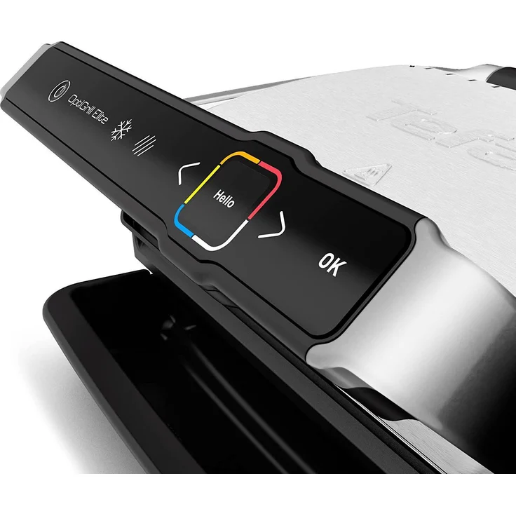 Tefal Elite Kontaktgrill, 2000 W, Elektrischer Optigrill + Original Hamburgerpresse + Rezeptbuch, Indoor Elektro Grill, 12 automatische Programme, Intuitiver Sensor, Touch Display, silber – Bild 3