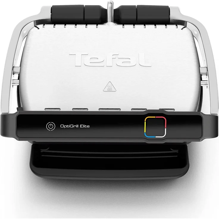 Tefal Elite Kontaktgrill, 2000 W, Elektrischer Optigrill + Original Hamburgerpresse + Rezeptbuch, Indoor Elektro Grill, 12 automatische Programme, Intuitiver Sensor, Touch Display, silber – Bild 4
