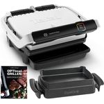 Tefal Elite Kontaktgrill, 2000 W, Elektrischer OptiGrill+ Snacking & Baking Backschale + Rezeptbuch, Indoor Elektro Grill, 12 automatische Programme, Intuitiver Sensor, Touch Display, silber - Preisvergleich
