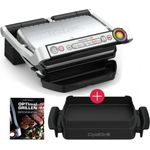 Tefal GC712D Kontaktgrill, 2000 W, elektrischer Kontaktgrill + XA7258 Snacking & Baking Backschale + Optigrill Rezeptbuch, 6 Grillprogramme, Indoor Elektro Grill, Ideale Grillergebnisse, Antihaft Aluguss-Platten