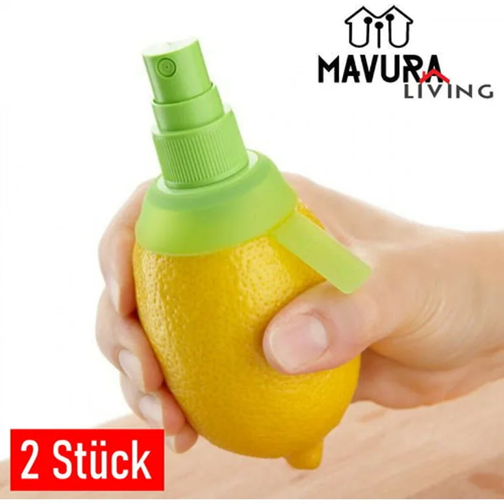 MAVURA Zitronensprüher, Zitronenpresse, Citrusspray, Kunststoff, manuell, Saft (2 Stk)