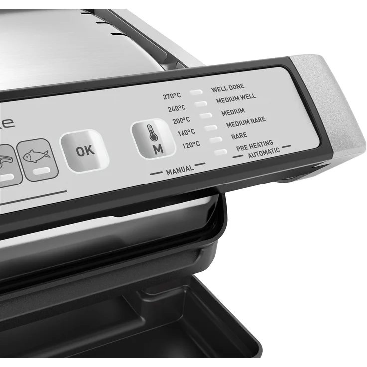 Tefal GC707D OptiGrill Deluxe Kontaktgrill, 2000 W, perfekte Grillergebnisse, 6 intelligente Programme, Auftaufunktion, 5 Garstufen, manuelles Programm, spülmaschinenfeste Platten, silber – Bild 5