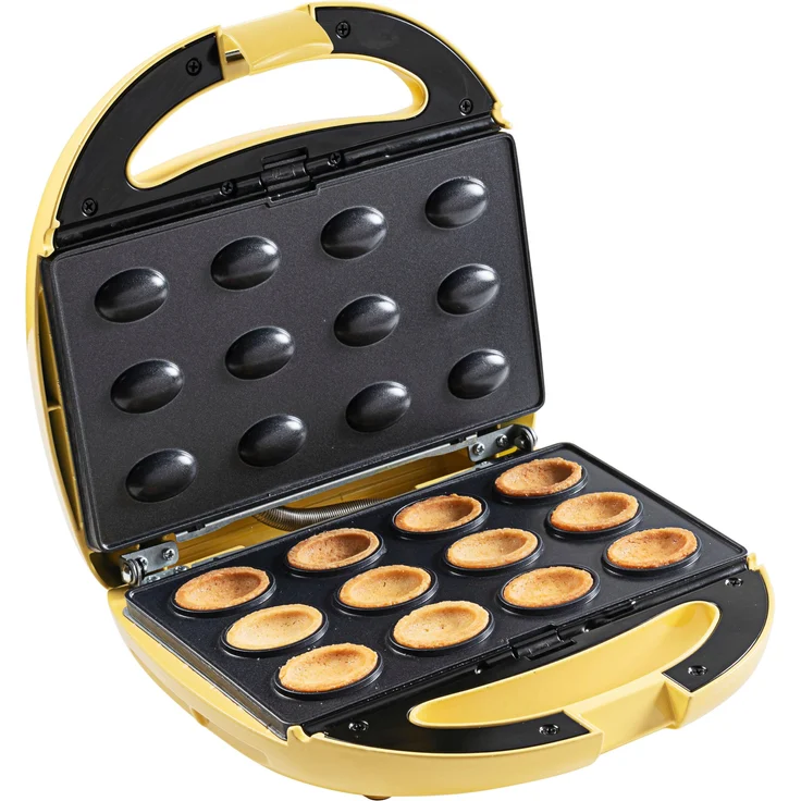 Bestron ANP801V Zaubernuss-Waffeleisen, 850 W, antihaftbeschichtet, wärmeisolierter Griff, Kunstsstoff, vanille – Bild 1