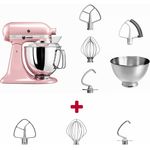 KitchenAid Artisan 175 Küchenmaschine Patisserie-Paket - inkl. 3er Set Rührelemente, Seiden Pink, Serie: KSM175PS