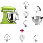KitchenAid Artisan 175 Küchenmaschine Patisserie-Paket - inkl. 3er Set Rührelemente, Matcha Grün, Serie: KSM175PS
