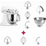 KitchenAid Artisan 175 Küchenmaschine Patisserie-Paket - inkl. 3er Set Rührelemente, weiß, Serie: KSM175PS
