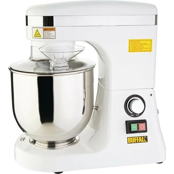 Buffalo Planetenmixer, Küchenmaschine, 270W, 7L Edelstahlschüssel, Aluminium, weiß