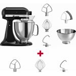 KitchenAid Artisan 175 Küchenmaschine Patisserie-Paket - inkl. 3er Set Rührelemente, Onyx Schwarz, Serie: KSM175PS
