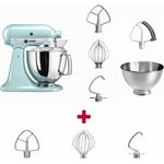 KitchenAid Artisan 175 Küchenmaschine Patisserie-Paket - inkl. 3er Set Rührelemente, Eisblau, Serie: KSM175PS