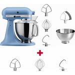 KitchenAid Artisan 175 Küchenmaschine Patisserie-Paket - inkl. 3er Set Rührelemente, Vintage Blue, Serie: KSM175PS