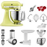 KitchenAid Artisan 5KSM185PSEKG Küchenmaschine Starterpaket - Fleischwolf, Spritzgebäckvorsatz, Gemüseschneider, 2 Rührschüsseln, Küchenmaschinenaufsatz, Spritzschutz, Dosierlöffel, kyoto glow, Serie: 5KSM185PS