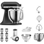 KitchenAid Artisan 5KSM185PSEBK Veggie Paket S, inkl. Gemüseschneider, 2 Rührschüsseln, Küchenmaschinenaufsatz, Spritzschutz, inkl. Gemüseschneider, 2 Rührschüsseln, Küchenmaschinenaufsatz, Spritzschutz, gusseisenschwarz, Serie: 5KSM185PS