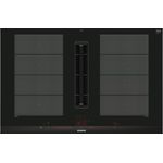 Siemens iQ700 EX875LX57E InduktionsKochfeld mit Dunstabzug, Energieeffizienzklasse B, Einbaugerät, Breite 81,2 cm, 4 Zonen, 17 Stufen, Touch-Control, schwarz