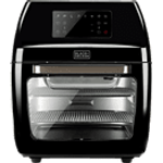 Black + Decker BXAFO1200E Heißluftfritteuse, ohne Öl, 1700 Watt, bis 200 °C, 12 Liter, Schwarz