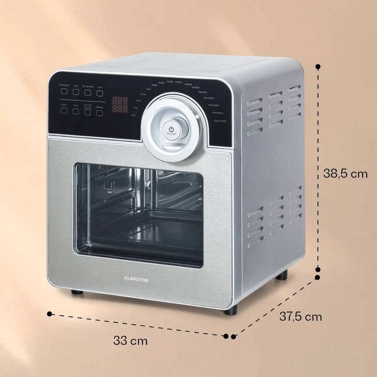 Klarstein AeroVital Cube Chef Heißluftfritteuse 1700W 14l 16 Programme silber – Bild 7