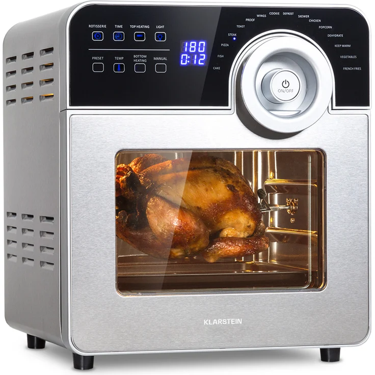Klarstein AeroVital Cube Chef Heißluftfritteuse 1700W 14l 16 Programme silber – Bild 1