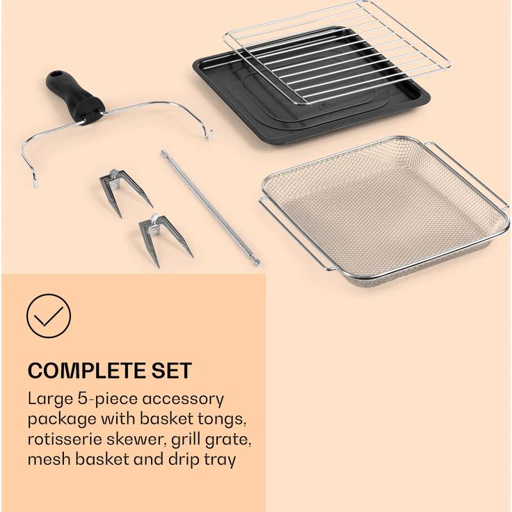 Klarstein AeroVital Cube Chef Heißluftfritteuse 1700W 14l 16 Programme silber – Bild 6