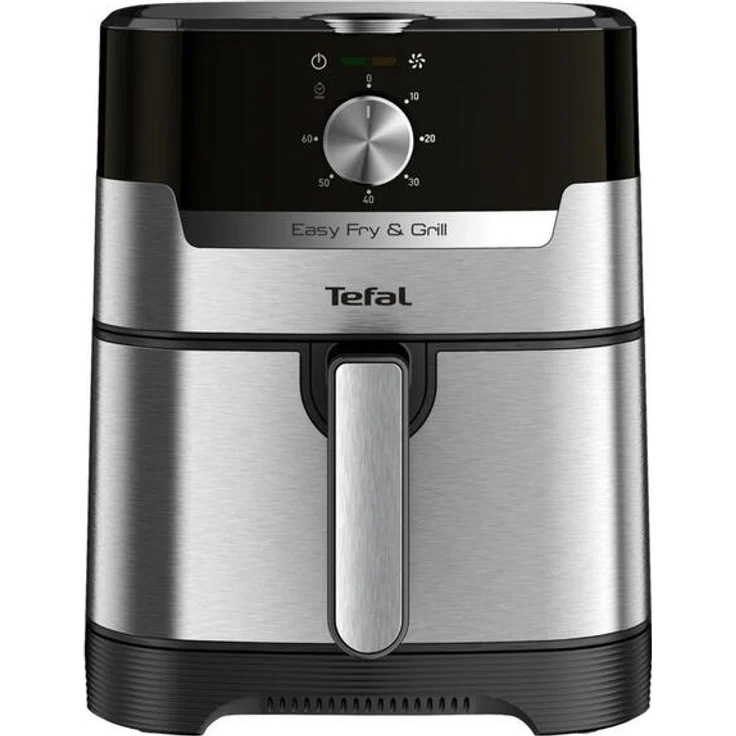 Tefal Easy Fry & Grill EY501D Heißluftfritteuse, 1550 Watt, ohne Öl, 4,2 Liter, bis 200 °C, silber