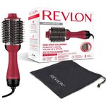 Revlon RVDR5279UKE One-Step Volumiser Warmluftbürste, 800 Watt, 3 Temperaturstufen, Kaltstufe, rot. schwarz