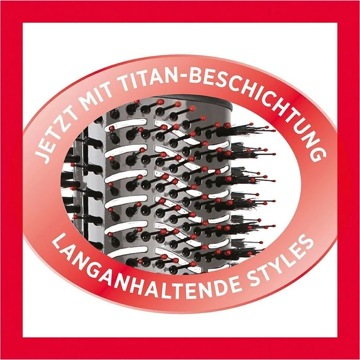 Revlon RVDR5279UKE One-Step Volumiser Warmluftbürste, 800 Watt, 3 Temperaturstufen, Kaltstufe, rot. schwarz – Bild 2