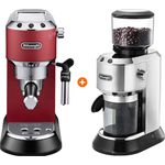 De'Longhi EC685.R Dedica Rot + Kaffeemühle