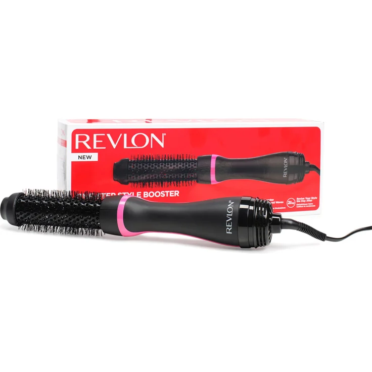 Revlon RVDR5292UKE Warmluftbürste, 38 mm, 3 Temperaturstufen, 820 Watt, Ionen-Technologie, Kaltstufe, rosa, schwarz – Bild 2