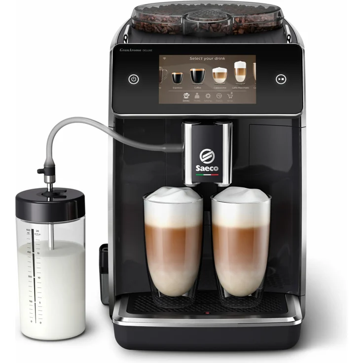 Saeco GranAroma Deluxe SM6680-00 Kaffeevollautomat mit Milchsystem, schwarz – Bild 1