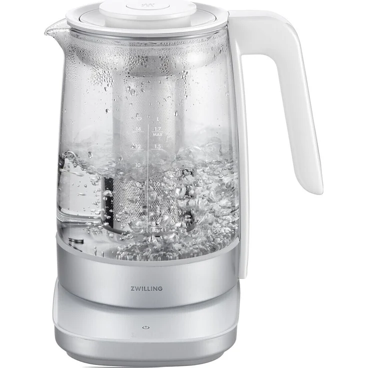 Zwilling 1008907 Enfinigy Glas-Wasserkocher, 1850 Watt, 1,7 Liter, Warmhaltefunktion, weiß – Bild 1