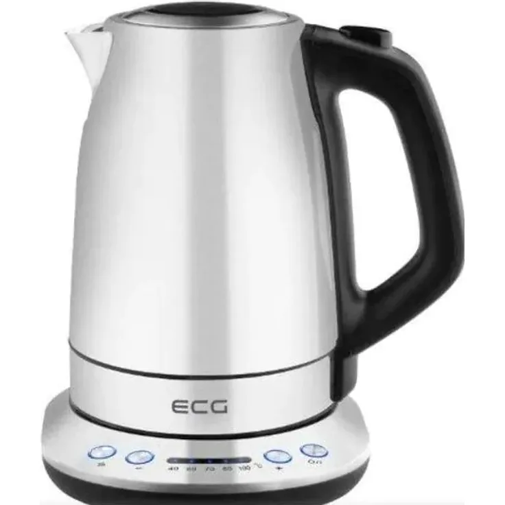ECG RK 1791 Wasserkocher, 2200 Watt, 1,7 Liter, Abschaltautomatik, Kontrollleuchte, Überhitzungsschutz, Warmhaltefunktion, silber