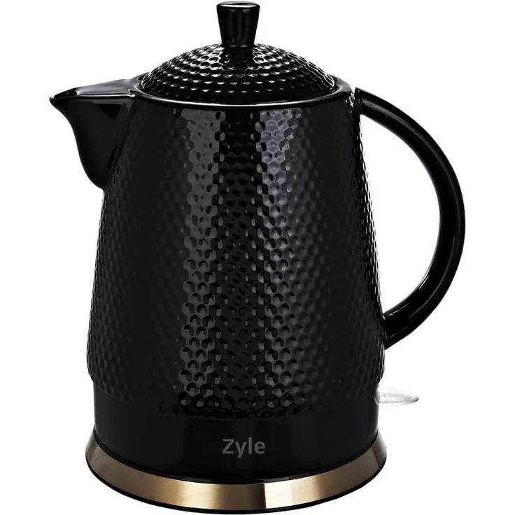 Zyle ZY19KWG Wasserkocher, 1200 Watt, 1,5 Liter, Keramik, schwarz