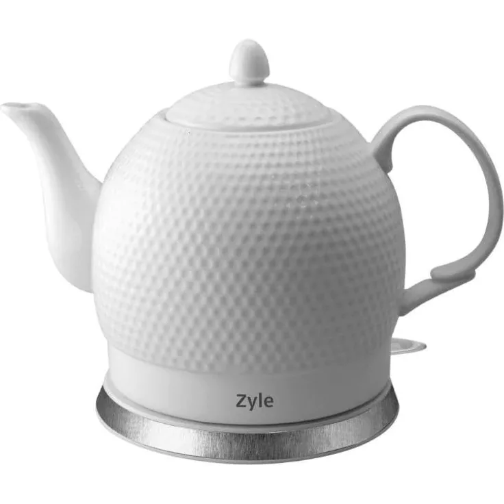 Zyle ZY12KW Wasserkocher, 1,2 Liter, Keramik, weiß