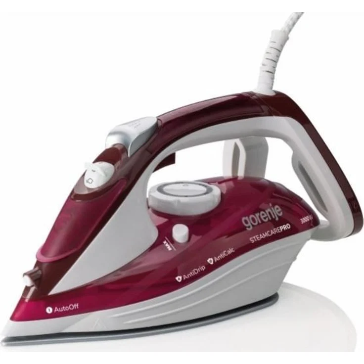 Gorenje SIH3000RBC Dampfbügeleisen Keramik-Bügelsohle 2 5 m 105 g-min Rot 40 g-min