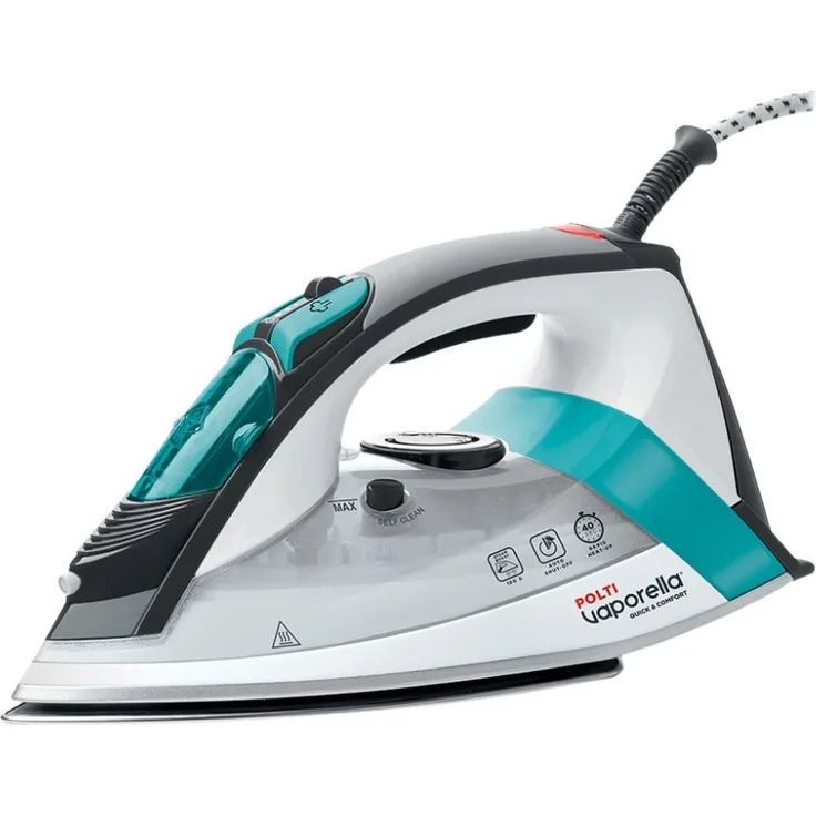 Polti Quick & Comfort QC110 Dampfbügeleisen Edelstahl-Bügelsohle 1 9 m 30 g-min Grün Weiß 0 3 l