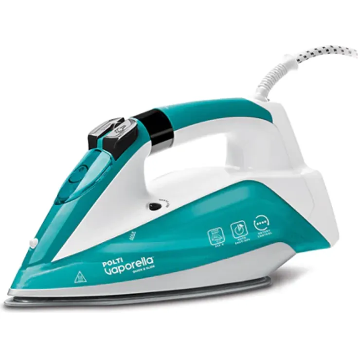 Polti Iron PLEU0252 Vaporella Quick & Slide QS210 Steam Iron, 2400 W, Water tank capacity 350 ml, Cont, Bügeleisen, Grün, Weiss