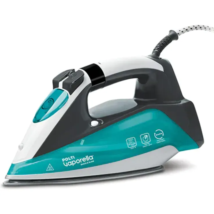 Polti Iron PLEU0253 Vaporella Quick & Slide QS220 Steam Iron, 2400 W, Water tank capacity 350 ml, Cont, Bügeleisen, Grün, Weiss