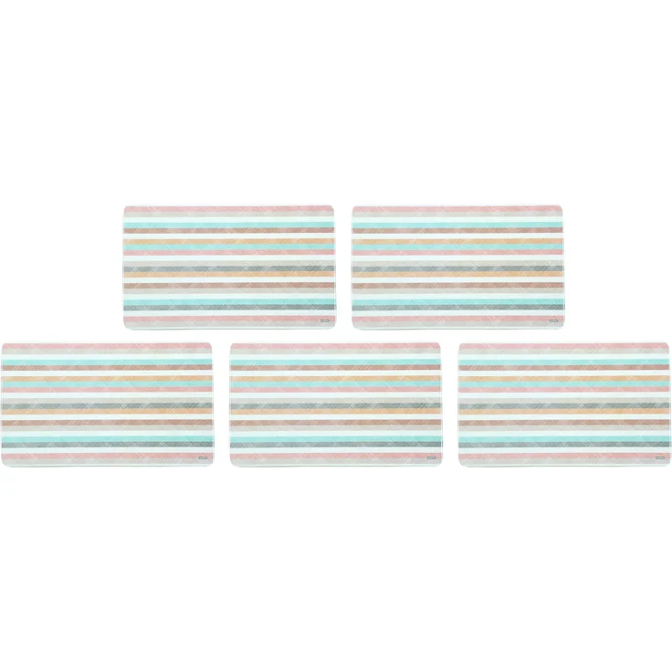Kesper 31254 Dekor-Frühstücksbrettchen mit Streifen, Melamin, eckig 23,5 x 14,5 x 0,4 cm, bunt (5 Stück) – Bild 1