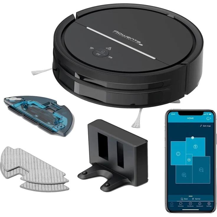 Rowenta X-Plorer Saugroboter mit Wischfunktion, 120 min Akkubetrieb, Lasernavigation, 2700 Pa Saugleistung, schwarz – Bild 2