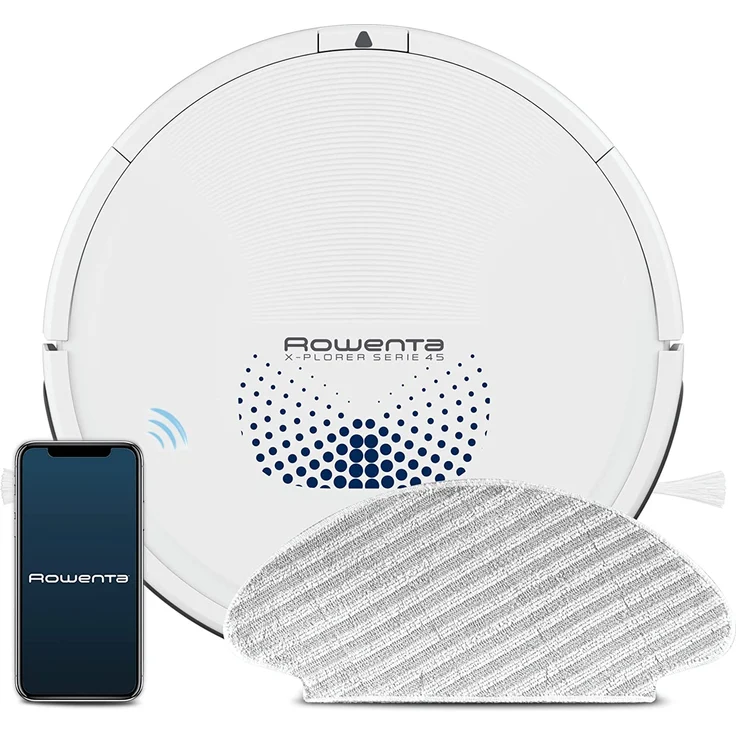 Rowenta X-Plorer Serie 45 RR8277 Saugroboter mit Wischfunktion, 150 min Akkubetrieb, App- und Sprachsteuerung, weiß – Bild 2