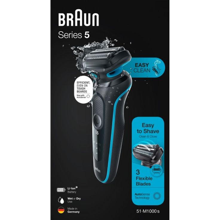 Braun Series 5 - 51-M1000s Herrenrasierer - schwarz & blau – Bild 7
