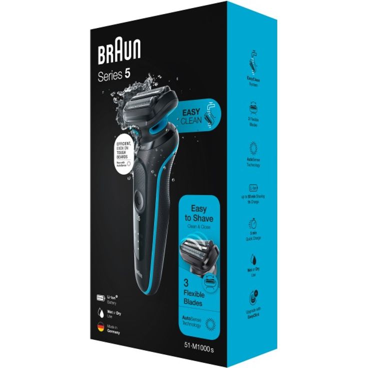 Braun Series 5 - 51-M1000s Herrenrasierer - schwarz & blau – Bild 3