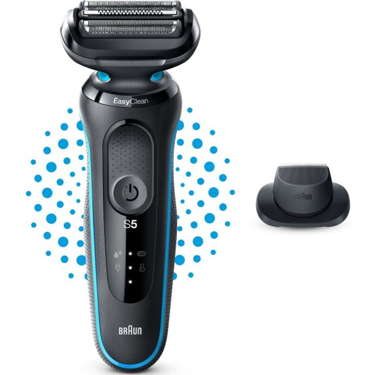 Braun Series 5 - 51-M1200s Herrenrasierer + Präzisionsaufsatz - schwarz & blau – Bild 2